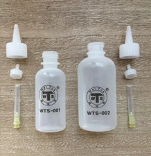 Needle Pump Dispenser Plastic Bottle 50+100ml Alcohol Flux Acetone USA Ship x 2