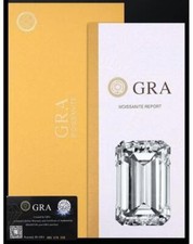 Loose Moissanite Emerald Cut Real Gem Stone W. GRA Certificate All Sizes VVS1 D
