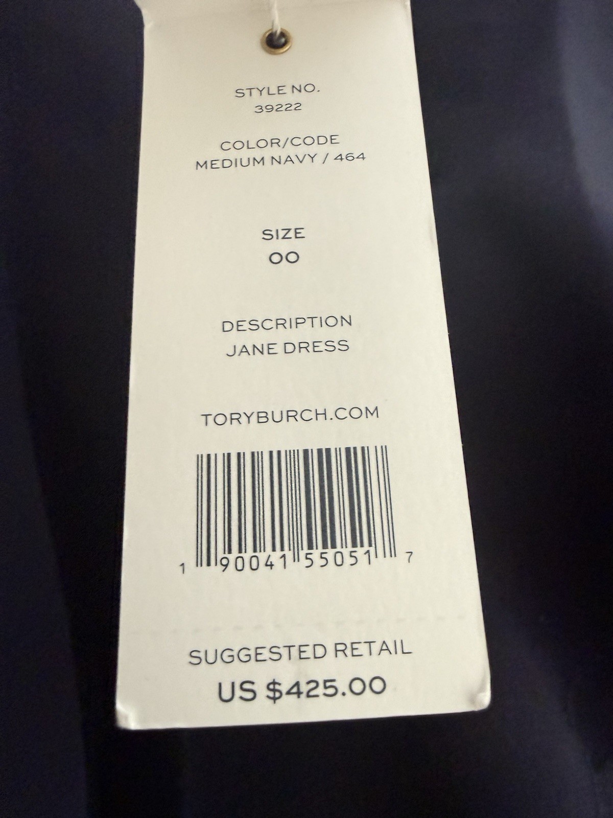 Tory Burch Jane Navy Blue Long Sleeve Ruffle Shirt Dress Women /Size 00 thumbnail 6