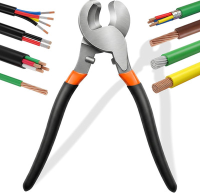 10 Inch Heavy Duty Cable Cutter, High Leverage Wire Cutters for 4/0 Aluminum, 2/
