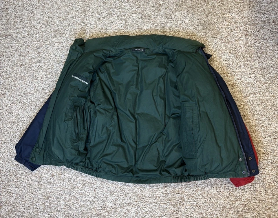 Vintage Nautica Reversible Down Puffer Jacket Y2K Colorblock Nautical • Large - Image 2 of 4