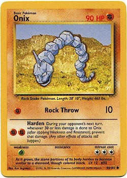POKEMON BASE SET CARD 56/102 Onix LIGHT PLAY