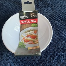 Cooking Concepts Microwave Dishes White Plastic Bowls Set Of 2 (XS1)