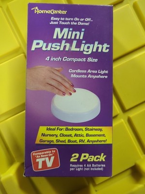 Original Mini Push Light Cordless Area Light Mounts Anywhere Brand New (2 Pack)