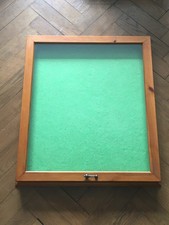 LOVELY LARGE WOODEN SLIM DISPLAY CABINET WITH GLASS DOOR - TABLE OR WALL MOUNTED