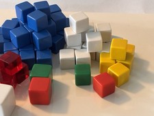 Bundle of 68 Blank Dice 10-Sided  6-Sided Die White Green Red Yellow Blue