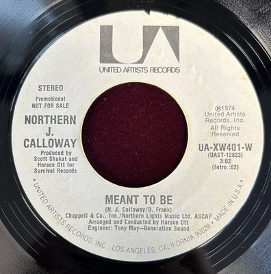 #ad #ad Northern J. Calloway Meant To Be 1974 UA 7quot; Single 45 RPM Soul Rare VG $400.00
