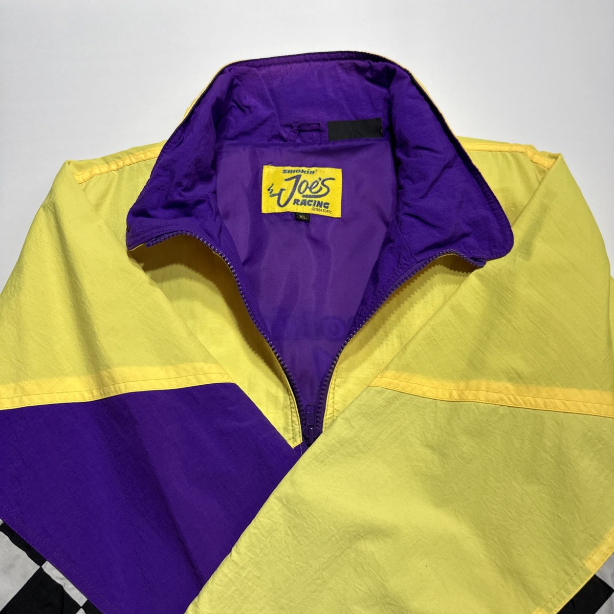 Vintage Camel Smokin Joes Racing Jacket Mens Xl Yellow Purple