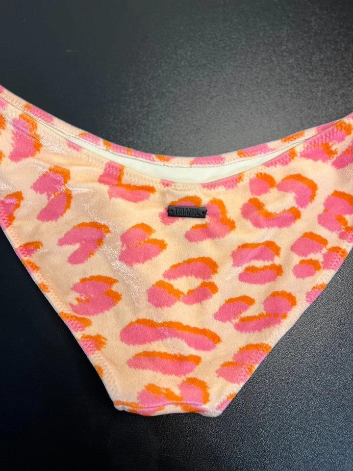 TRIANGL Womens Bikini Swim Bottom Size XXS Painted Pink Orange Abstract - Image 3 of 4