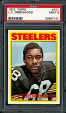 1972 Topps #101 L. C. Greenwood RC PSA 9 HOF finalist Steelers Centered