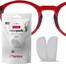 Setex Gecko Grip 1Mm anti Slip Eyeglass Nose Pads, 5 Clear Pair USA Made, 2500