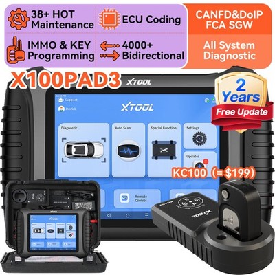 2025 XTOOL X100PAD3 IMMO Key Programmer Auto Full System Diagnostic Scanner FCA