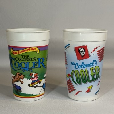 Lot Of 2 Kentucky Fried Chicken Plastic Cup  THE COLONEL'S COOLER