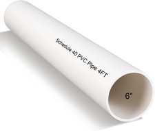 6" X 4' PVC Pipe Schedule 40 Heavy Duty Plastic Plumbing Pipe Cut to Custom Leng