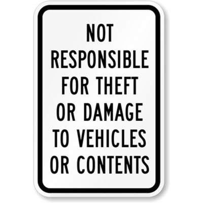 #ad Not Responsible Property Aluminum Weatherproof Sign c00985 $13.49