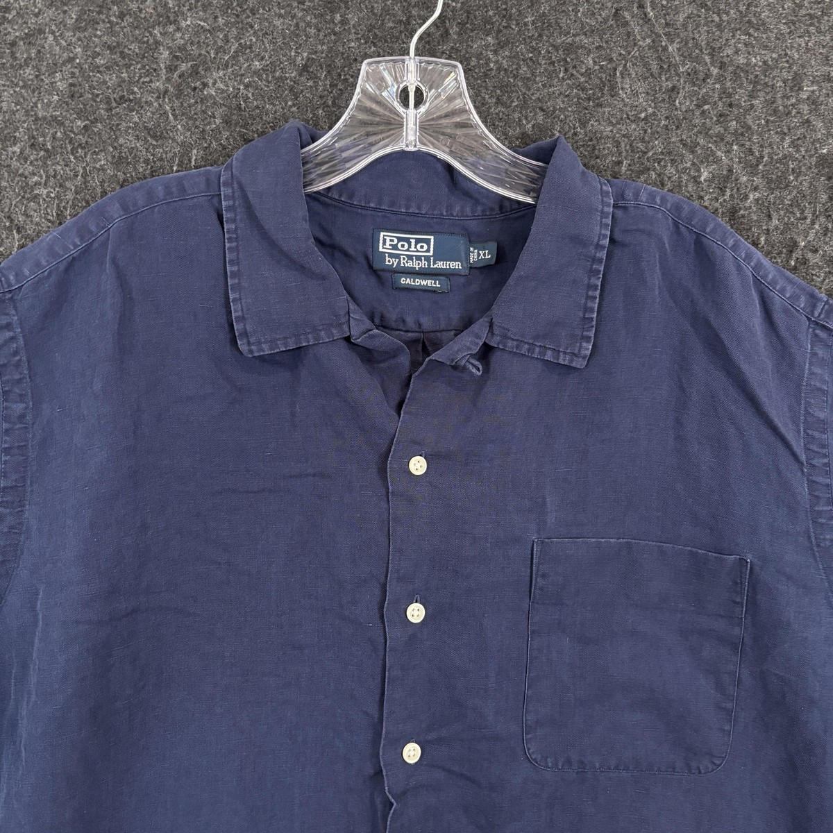 トップス Polo Ralph Lauren Caldwell Shirt Navy XL Polo Ralph Lauren Caldwell Shirt Men's XL Navy Blue Linen Silk