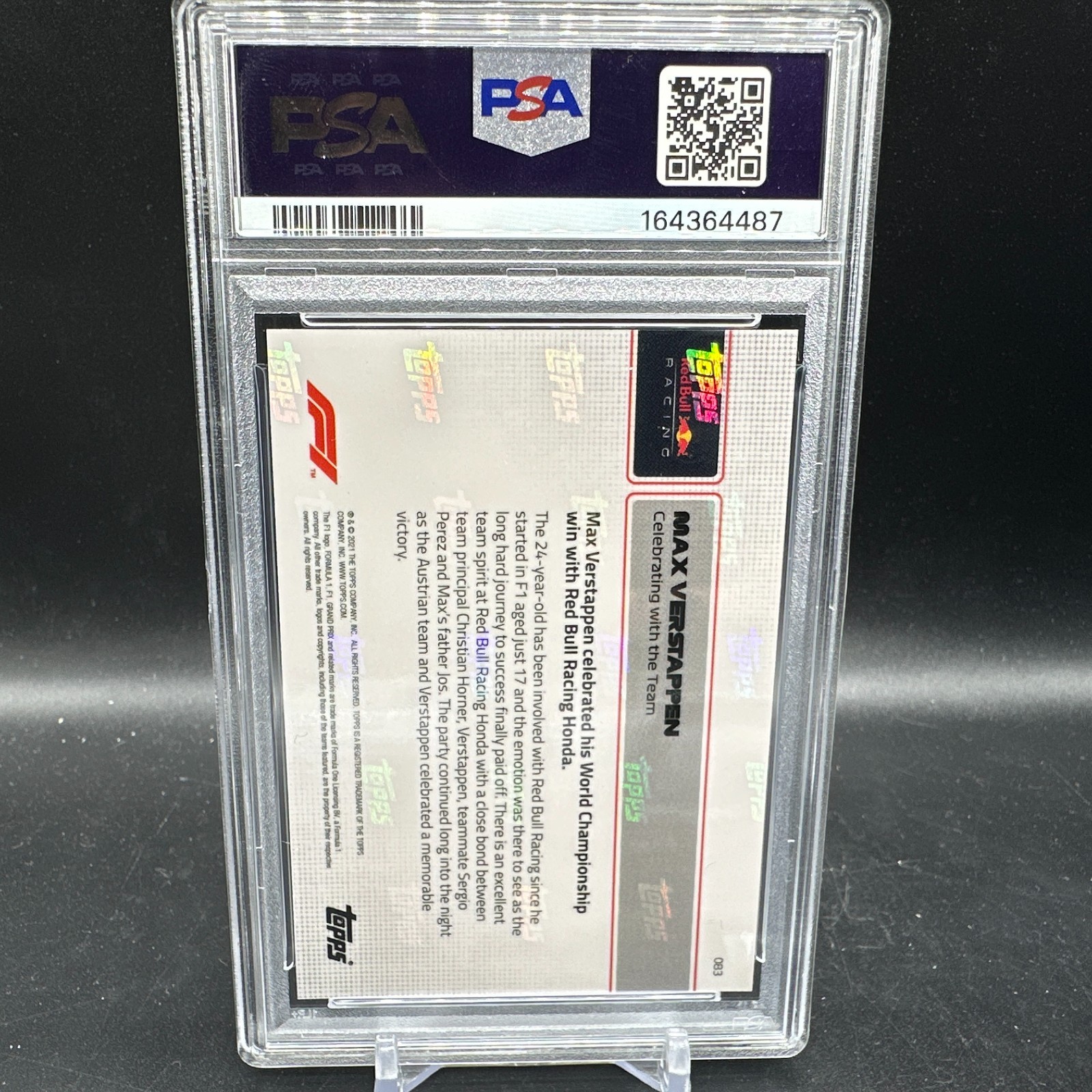 MAX VERSTAPPEN Champion Celebrating PSA 10 2021 TOPPS NOW FORMULA 1 #83 Red Bull view 2