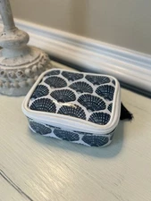 Mark And Graham Clear Coated Travel Jewlery Navy Shell Print NWOT OB