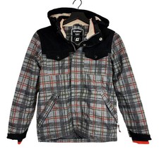 Killtec Youth Insulated Winter Jacket Gray Plaid Snow Boys - 12