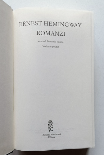 HEMINGWAY. ROMANE. MERIDIANE SAMMLUNG VOL 1, Mondadori 2005. MEHR ALS TOP - Bild 7 von 11