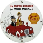 VINTAGE SHELL GASOLINE PORCELAIN SIGN GAS STATION PUMP PLATE MOTOR OIL SERVICE