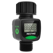Water Flow Meter for Garden Hose for Watering or Filling RV Tank Gallon/Liter-US