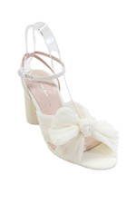 Loeffler Randall Womens Camellia Pleated Bow Heel with Ankle Strap - Pearl Size