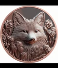 High-Relief 3D Sculpting 1 Troy Ounce of .999 Pure Copper "Fox"