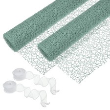 2 Rollen Blumen Wickel Netz Papier 15ft Blumenstrau&szlig; Verpackung Garn Hell Gr&uuml;n