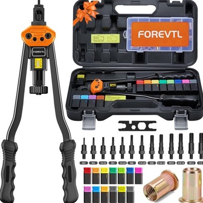 Rivet Nut Tool Kit, 16-Inch Rivnut Tool Kit with 13 Metric and SAE Mandrels, ...