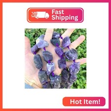 Adabele 15 Inch Natural Raw Dark Purple Amethyst Crystal Quartz Healing Gemstone