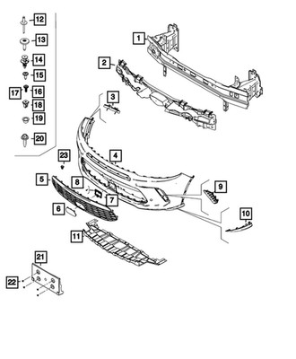 Genuine Mopar Front Fascia 7ru79tzzaa