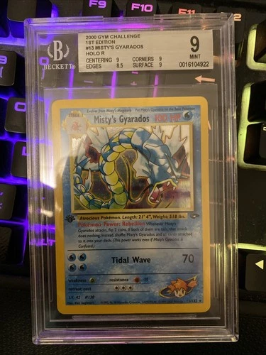 2000 POKEMON GYM CHALLENGE HOLO-1ST ED #13 MISTY'S GYARADOS BGS 9