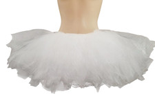 Lot of 5 White Short Ballet Tutu Child Medium Dance Costume 5 Graduated Layers