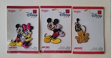 Lot of 3 New Wrights Disney Home Collection Iron On Patches Minnie Mickey Pluto