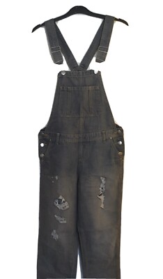 Primark Denim Dungarees Distressed Jumpsuit Playsuit Blue Grey