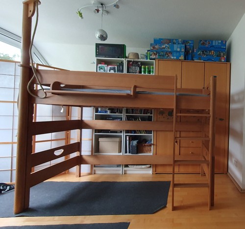 Hoch-/Spielbett VARIETTA von Paidi, 155 cm hoch, Buche massiv, mit Stange + Seil - Bild 2 von 10