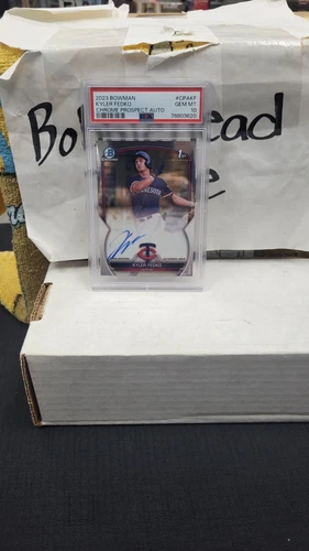 2023 KYLER FEDKO BOWMAN CHROME PROSPECT AUTO SIGNED TWINS PSA 10 GEM MINT #CPAKF