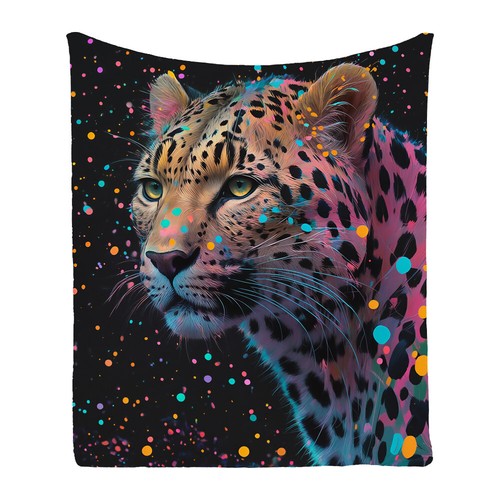 Leopard Spots Dots Flannel Bedspread Sofa Lounge Throw Blanket Holiday Gift - Picture 2 of 14