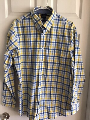 Croft & Barrow True Comfort Long Sleeve Button Down Shirt Men's 17 34/35 Plaid