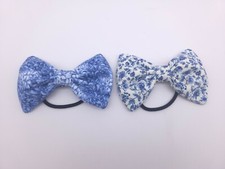 Set of 2 Handmade Fabric Bow / Ribbon Hair Tie