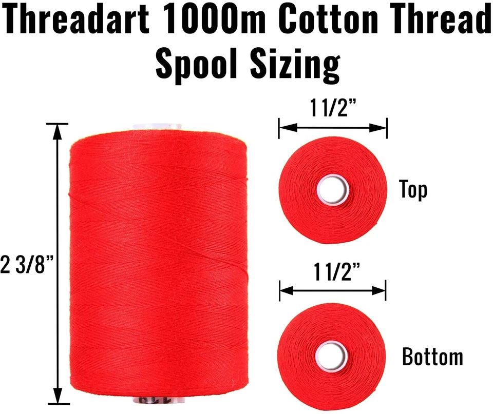 100% Cotton Thread Set | 10 Black Spools | 1000M (1100 Yards) Quilting Sewing - Image 3 of 4