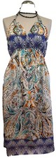 Sundance Giovanna Necktie Open Back Dress Cotton/Silk Sheen Size L Retail $128