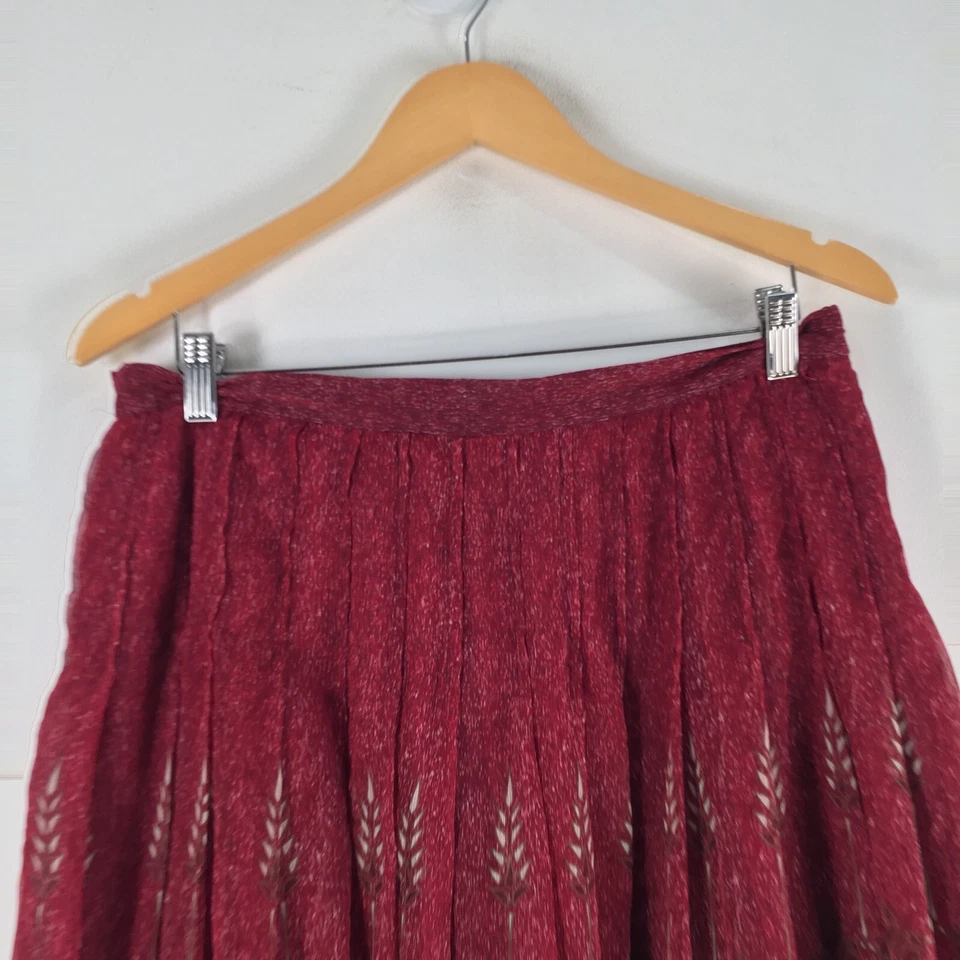 Colorado Mujer Falda Talla 12 Acampanada Midi Rojo Geométrico Cremallera 101800 Foto 2 de 4