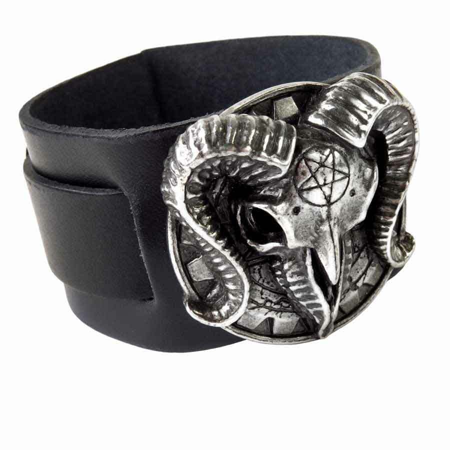 Alchemy Gothic Gears of Aiwass Leather Wrist Strap Bracelet
