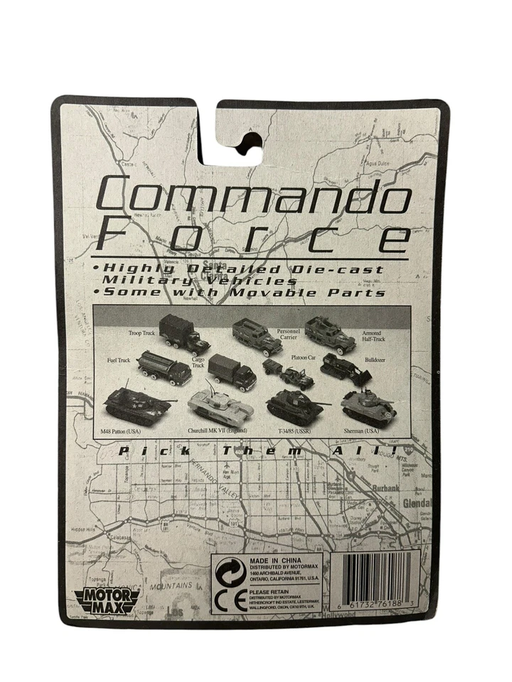 MOTOR MAX COMMANDO FORCE  PATTON USA TANK  1:87 SCALE NEW SEALED - Image 2 of 2