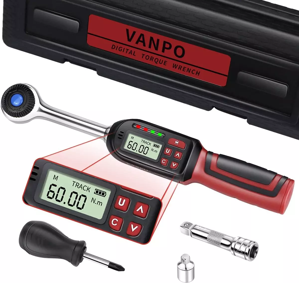 3/8-Inch Drive Digital Torque Wrench, Electronic Torque Wrench (2.2-44.3  Ft-Lbs.