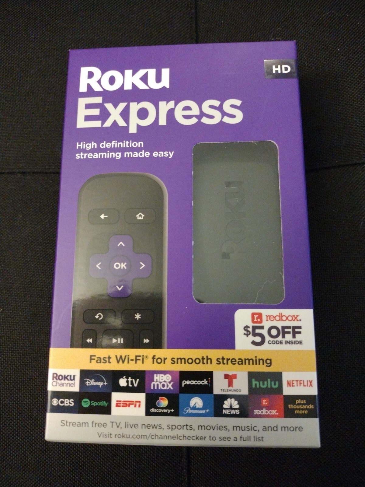 Roku Express HD Streaming Media Player With Remote 3930RW 829610004914