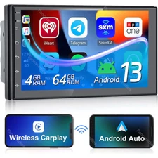 7" Android 13 Car Stereo Radio Carplay GPS Navi WIFI 4+64GB Double 2 Din MP5 BT