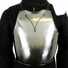 Medieval chest Armour Globose Breastplate 18 Gauge Steel Armor Silver